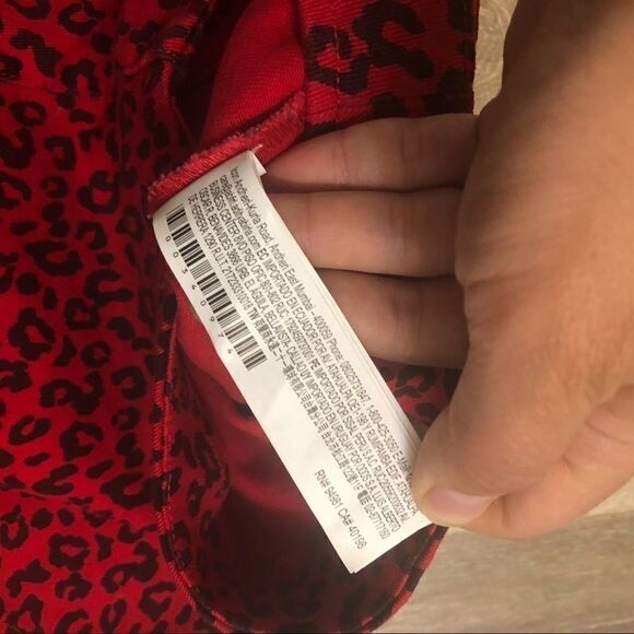 Forever 21 red Leopard cheetah animal print mini denim jean skirt -S - Picture 7 of 7